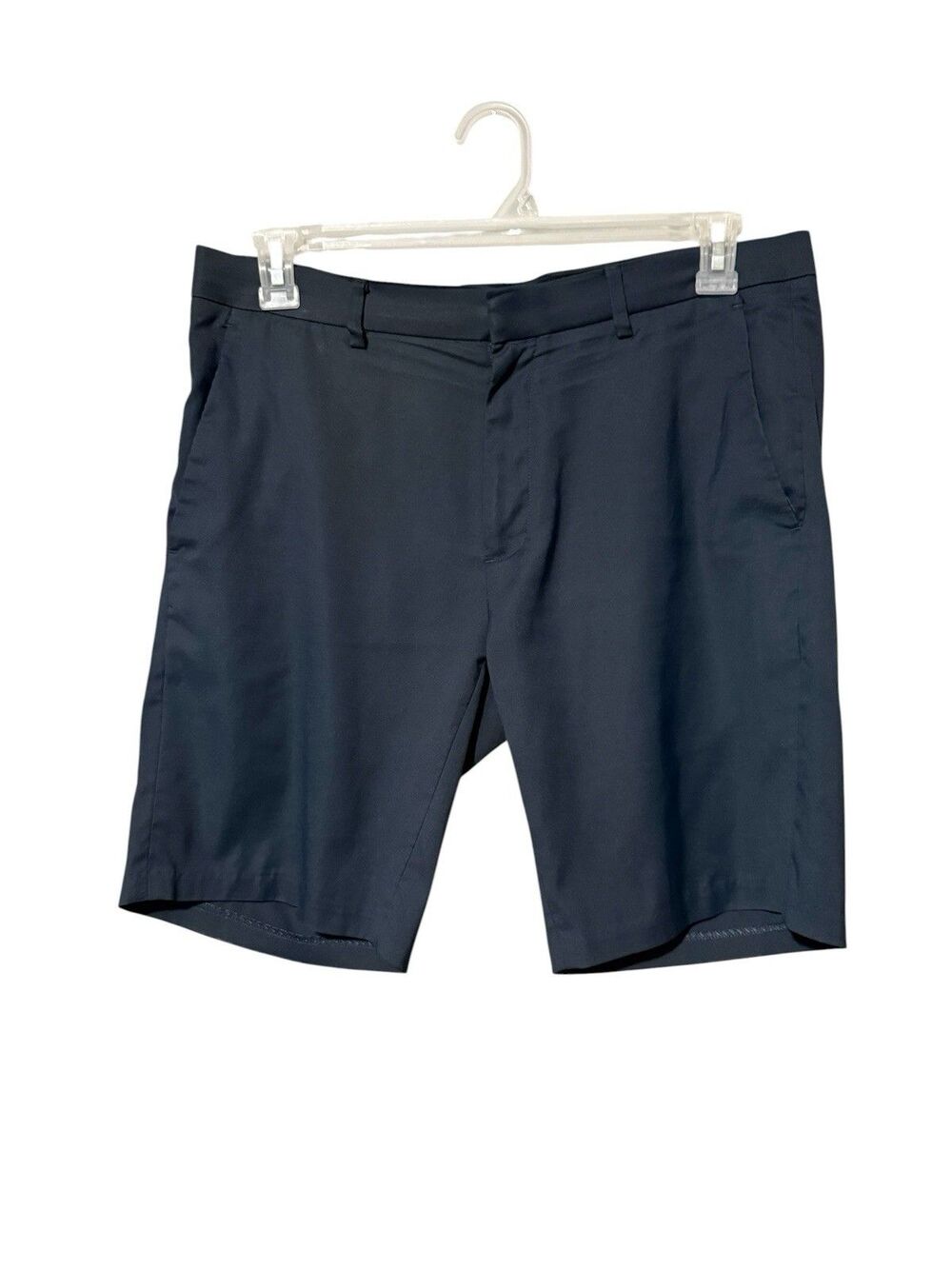 Alfani Golf Shorts Mens 32 Navy Stretch Flat Front Performance Chino Fit Like 34